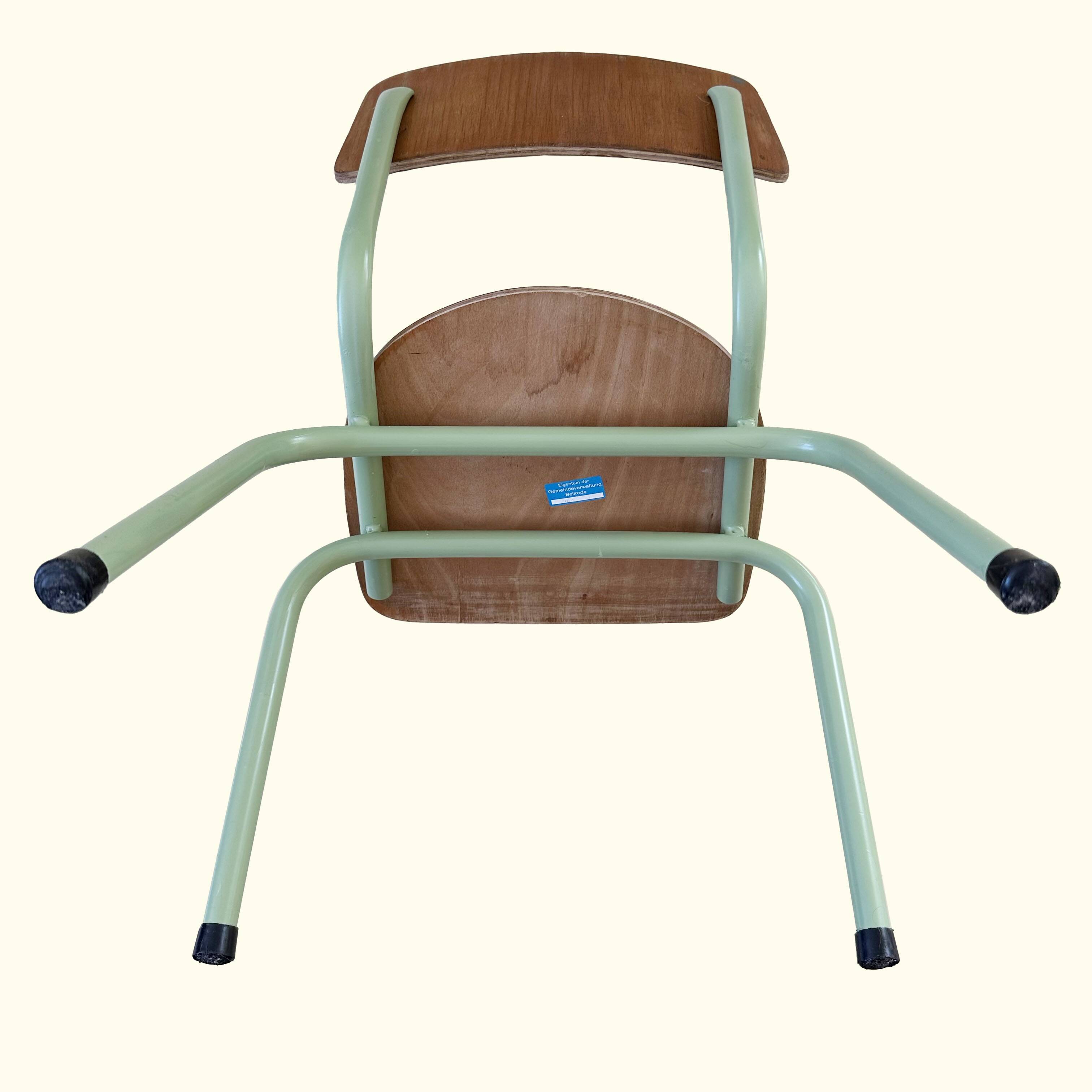 Vintage Beilrode (Germany) kindergarten chair | Almond green metal