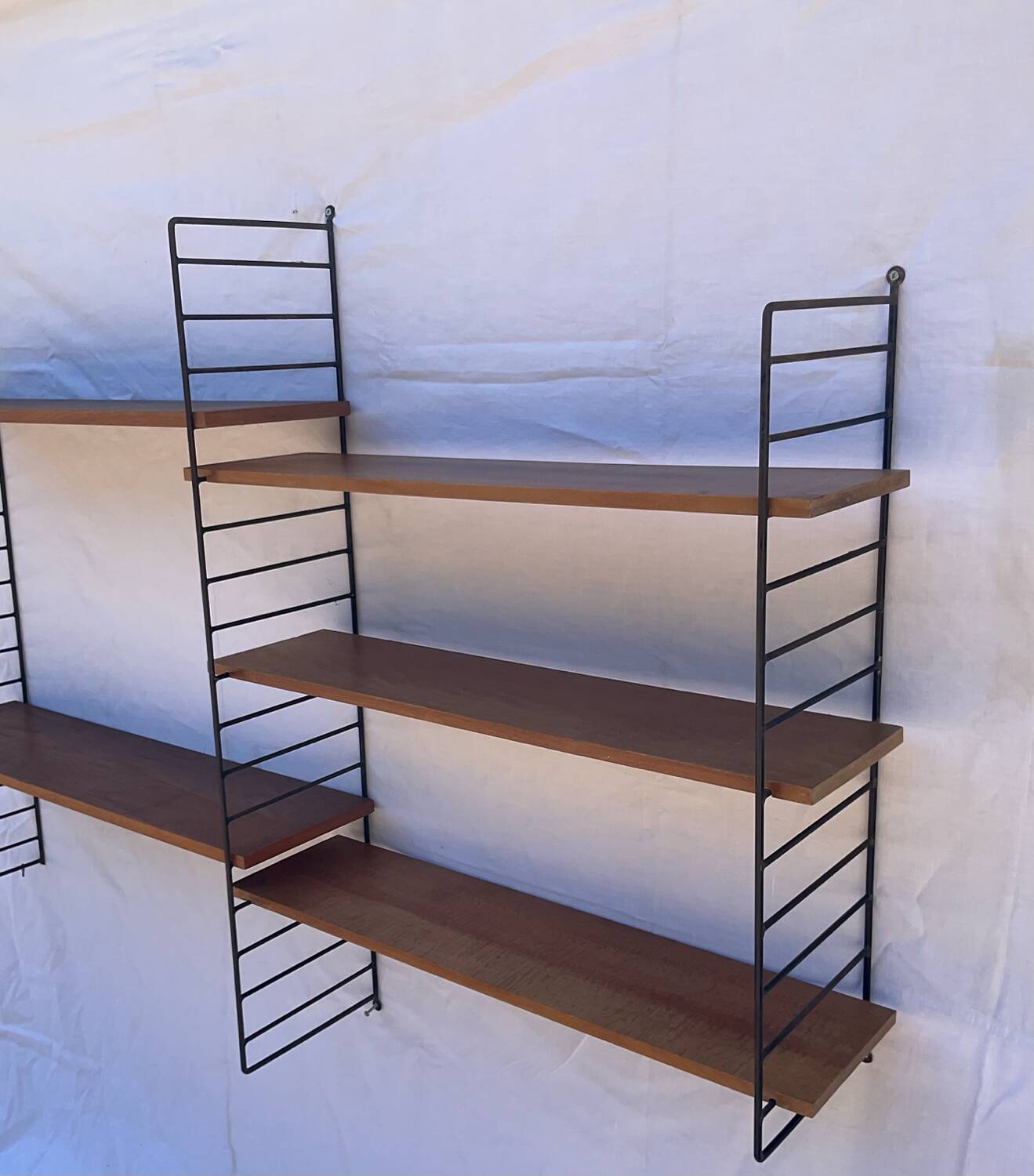 1960s String shelf in teak and metal