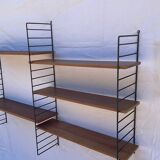 1960s String shelf in teak and metal