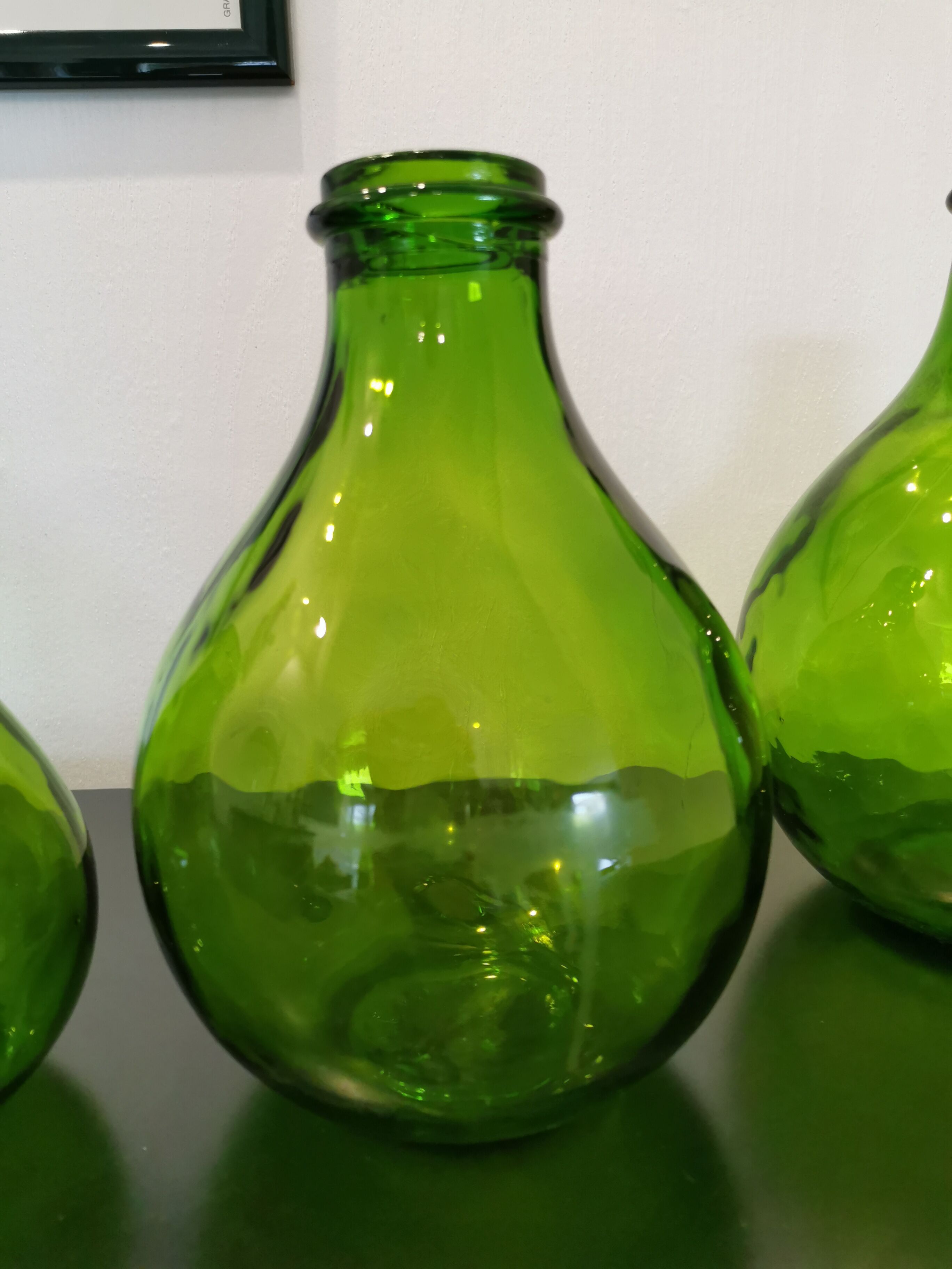 3 pressed glass jars from Italy