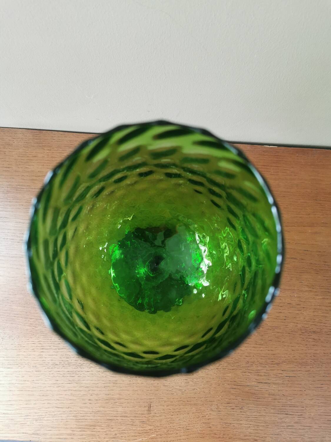 Large glass vase from the 60s, green.