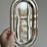 Petit plateau ovale vintage en métal léger brillant