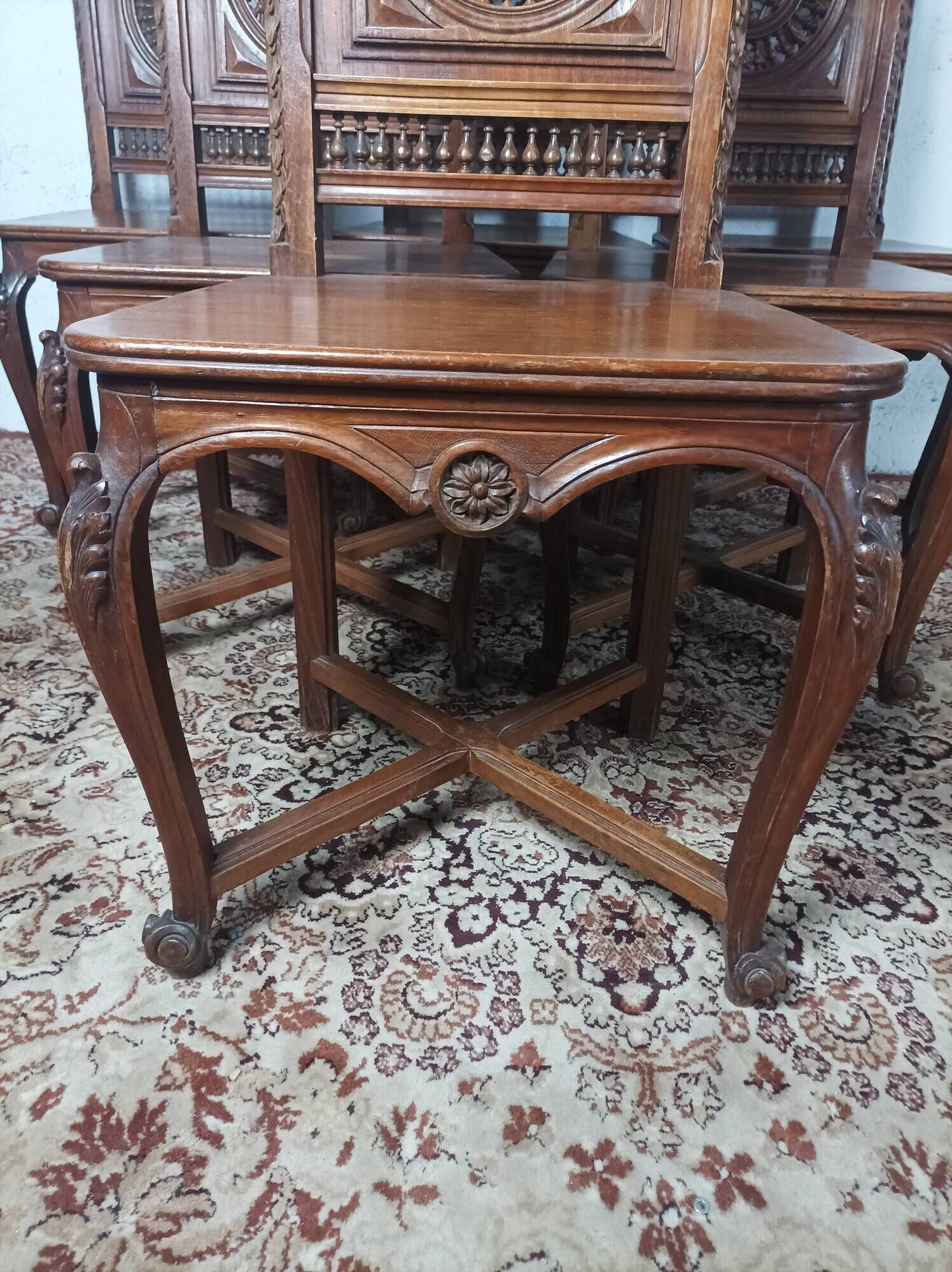 Set of 6 Art Deco oak chairs