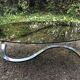 Coffee table smoked glass and chrome metal foot