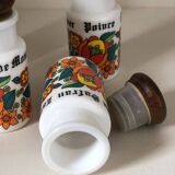 Lot spice jar in vintage opaline