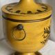 Vintage 1960s painted metal ice bucket from Italy in yellow and gold.