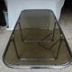 Smoked glass table, metal structure