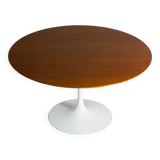 Large tulip table with wooden top by Eero Saarinen, Knoll International 1970s