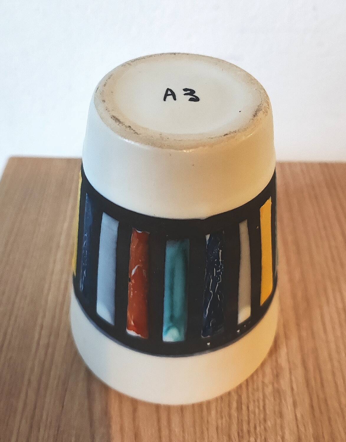 Roger capron blue ceramic tumbler glass