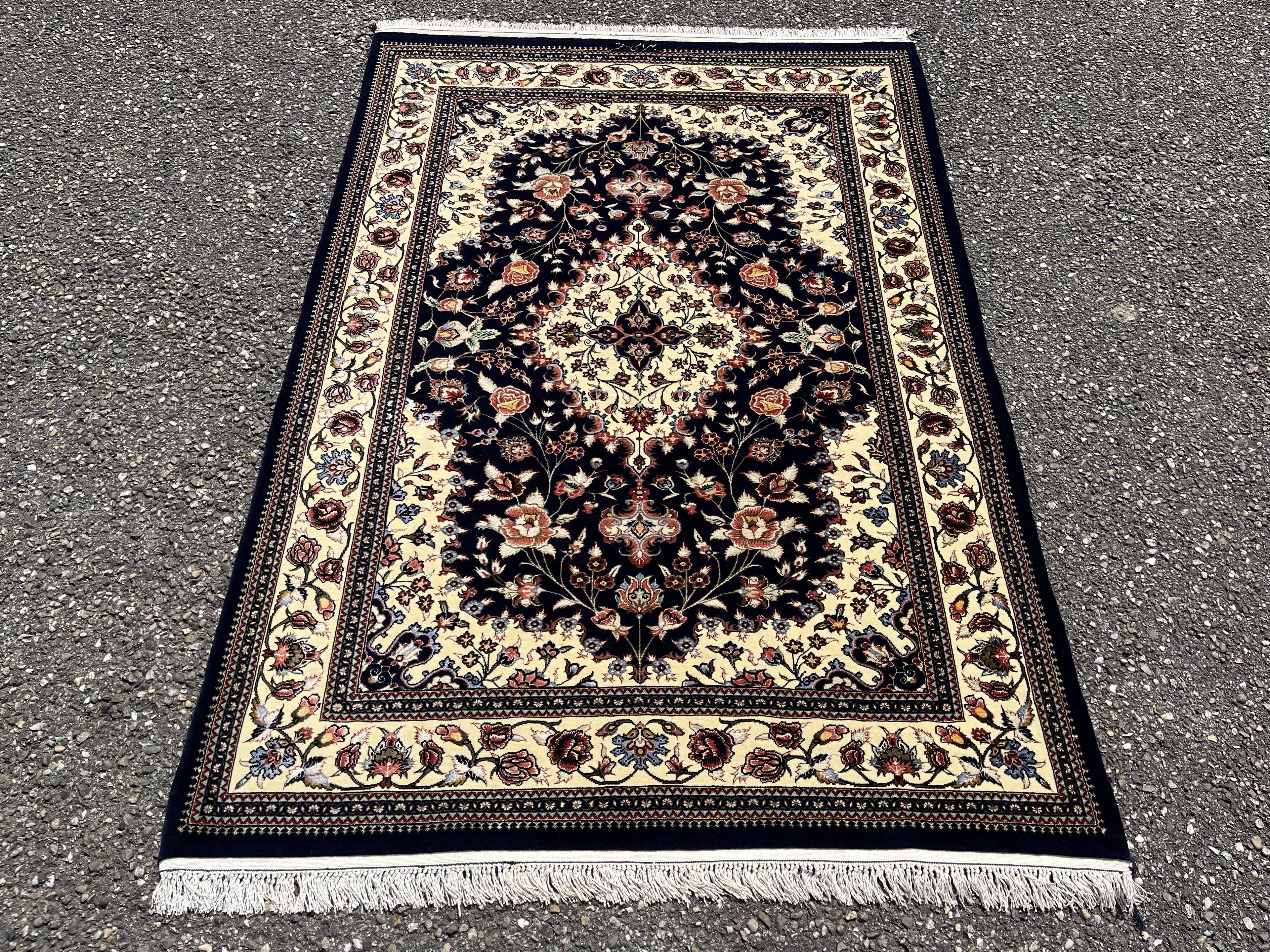 Ghoum Persian Rug "Extra Fine" wool and silk, Signed