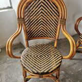 Set of 4 rattan armchairs