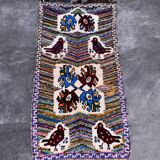 Colorful Boucherouite Azilal Moroccan rug - 97 x 184 cm