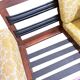 Vintage wooden sofa / armchair with yellow accent