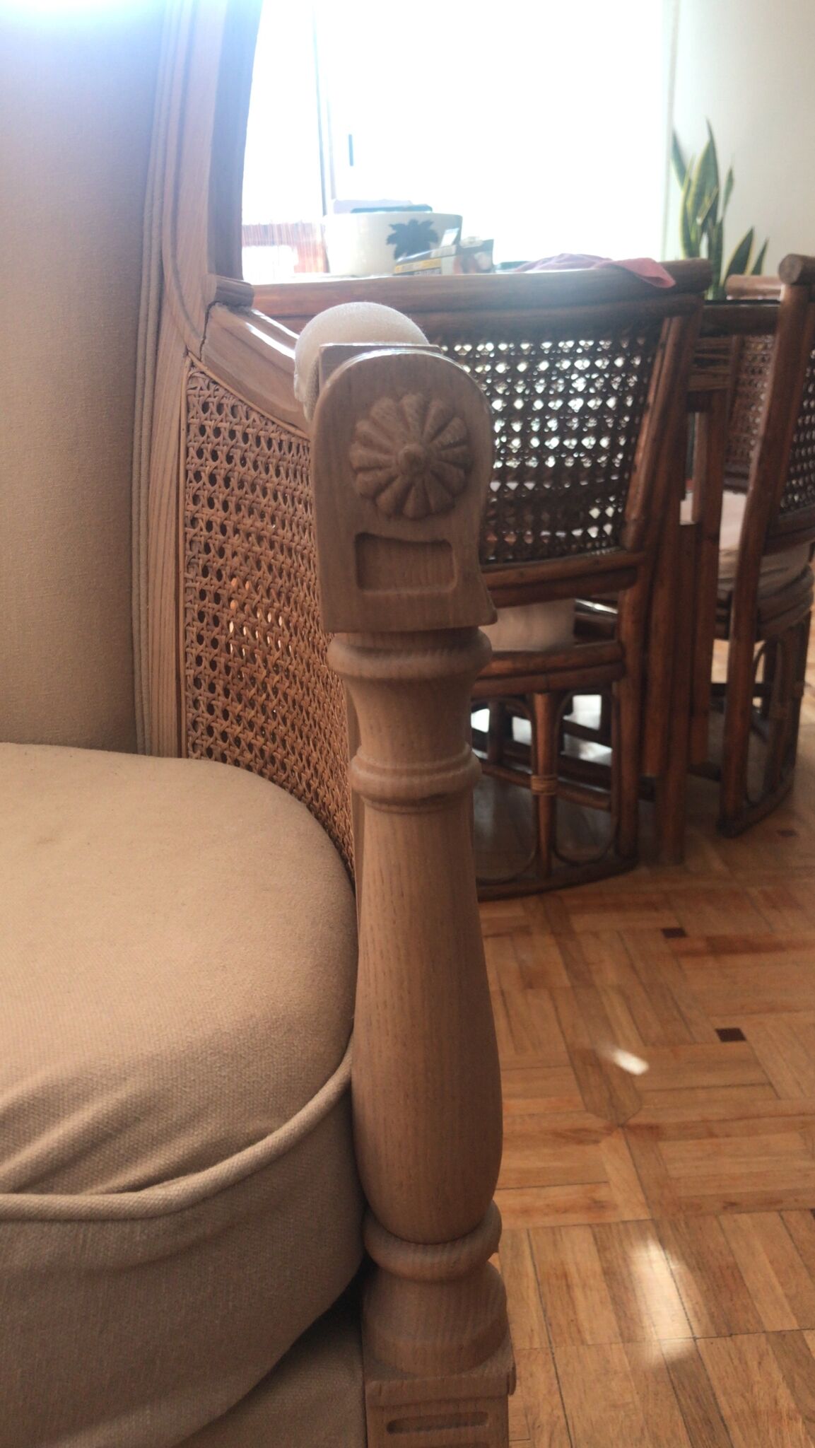Wicker fauteil, beige