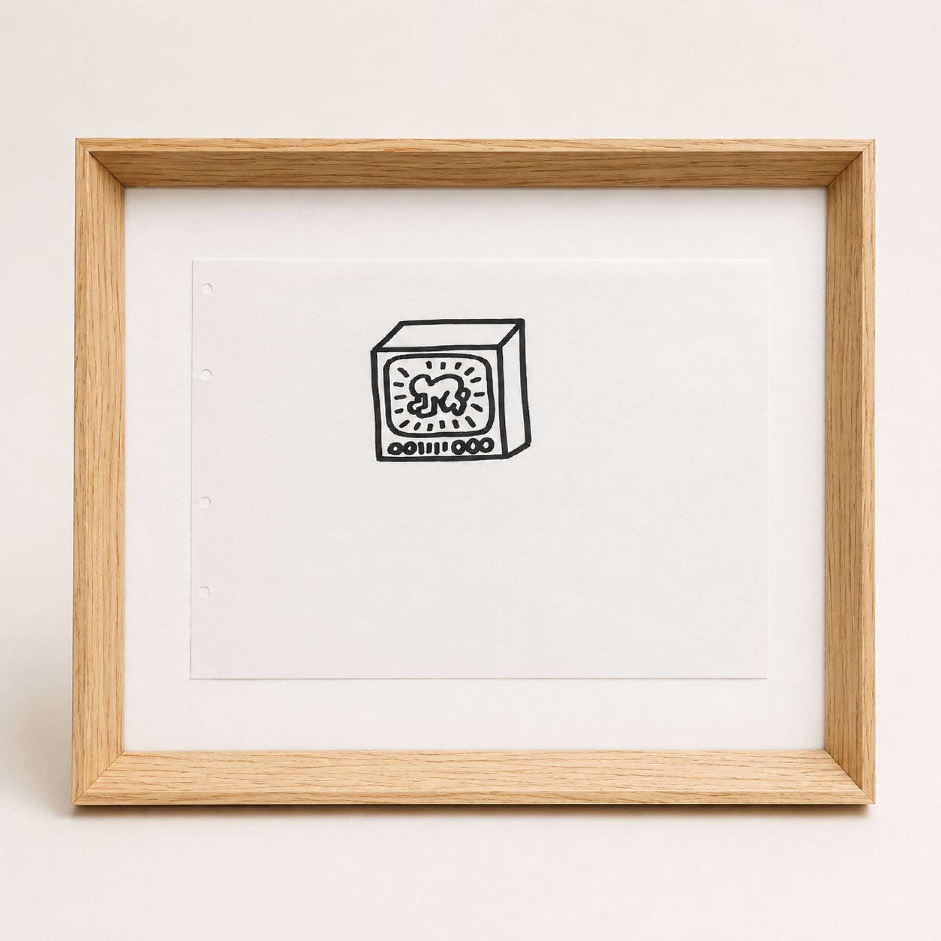 Dessin au feutre pop art attribué à Keith Haring