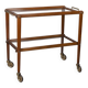 VINTAGE 1960S FOOD TROLLEY IN WOOD AND GLASS, ITALIAN DESIGN