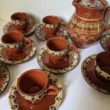 Brown glazed ceramic coffee service