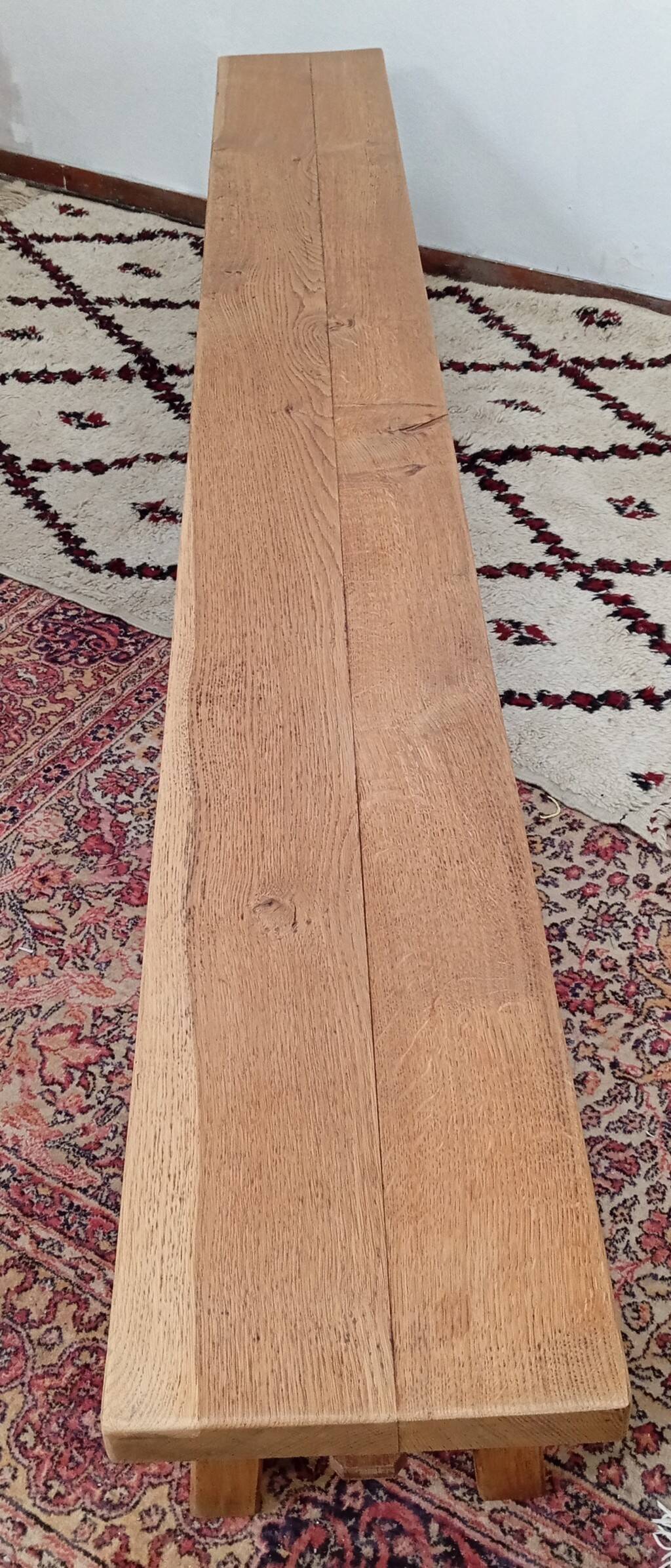 Solid oak farmhouse bench 250 cm