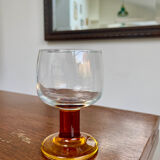 Set of 4 vintage amber stemmed glasses – 1970s