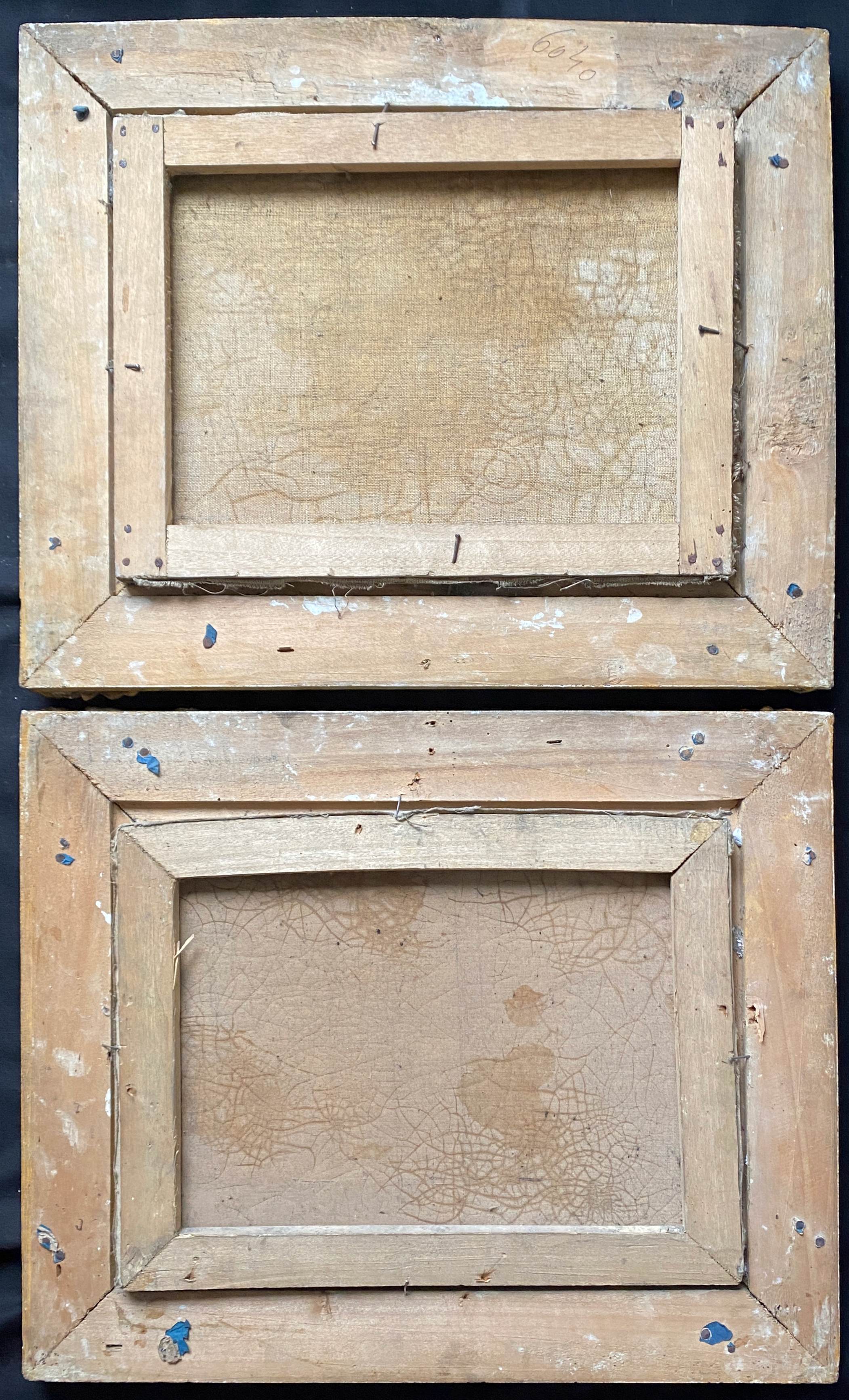 Counterpart of HST paintings "Animated mountain landscape" XIX° + frame