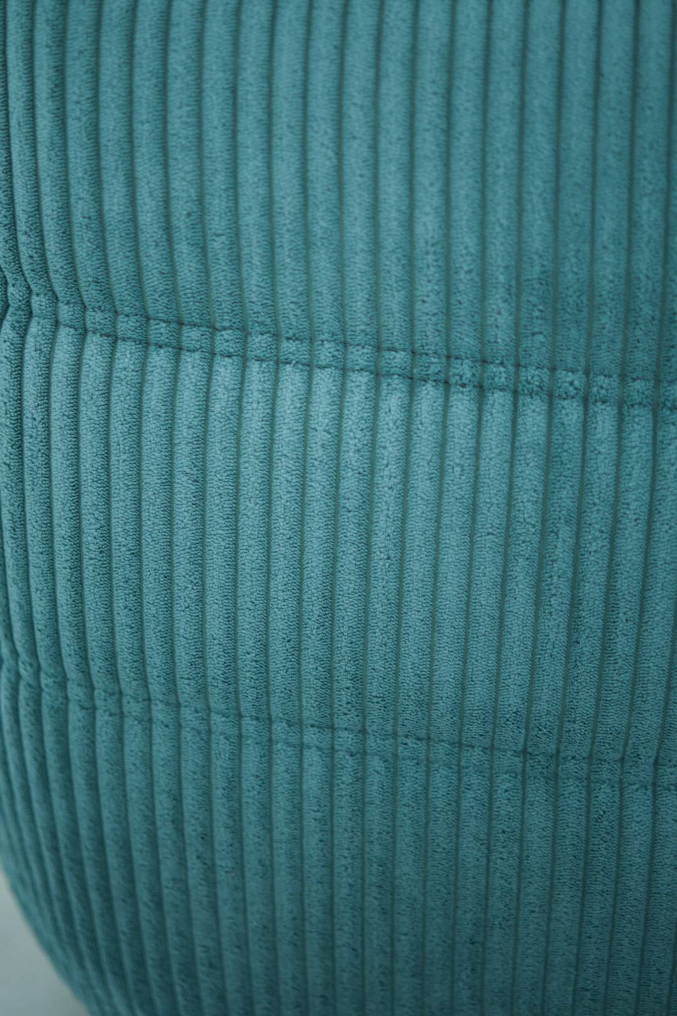 Togo set of armchair and pouf in light blue corduroy