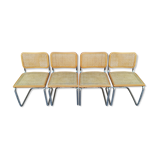 Quatre chaises cesca B32 par Marcel Breuer