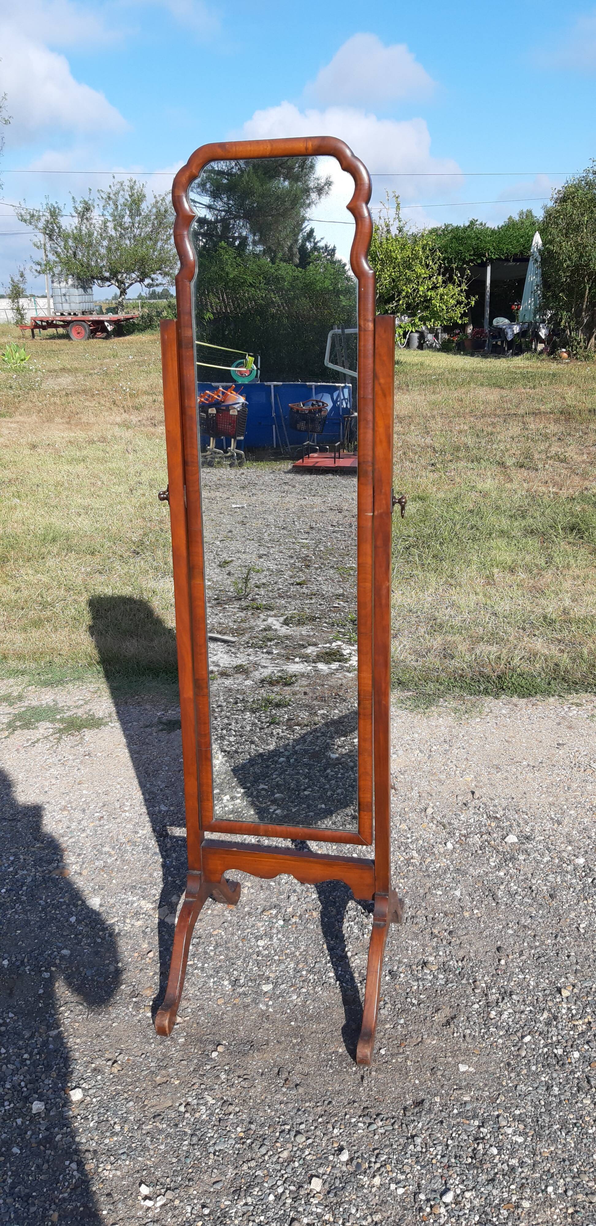 Miroir psyché 1900 noyer