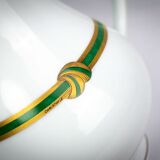 Christofle Paris – Teapot in porcelain, Green Ribbon model