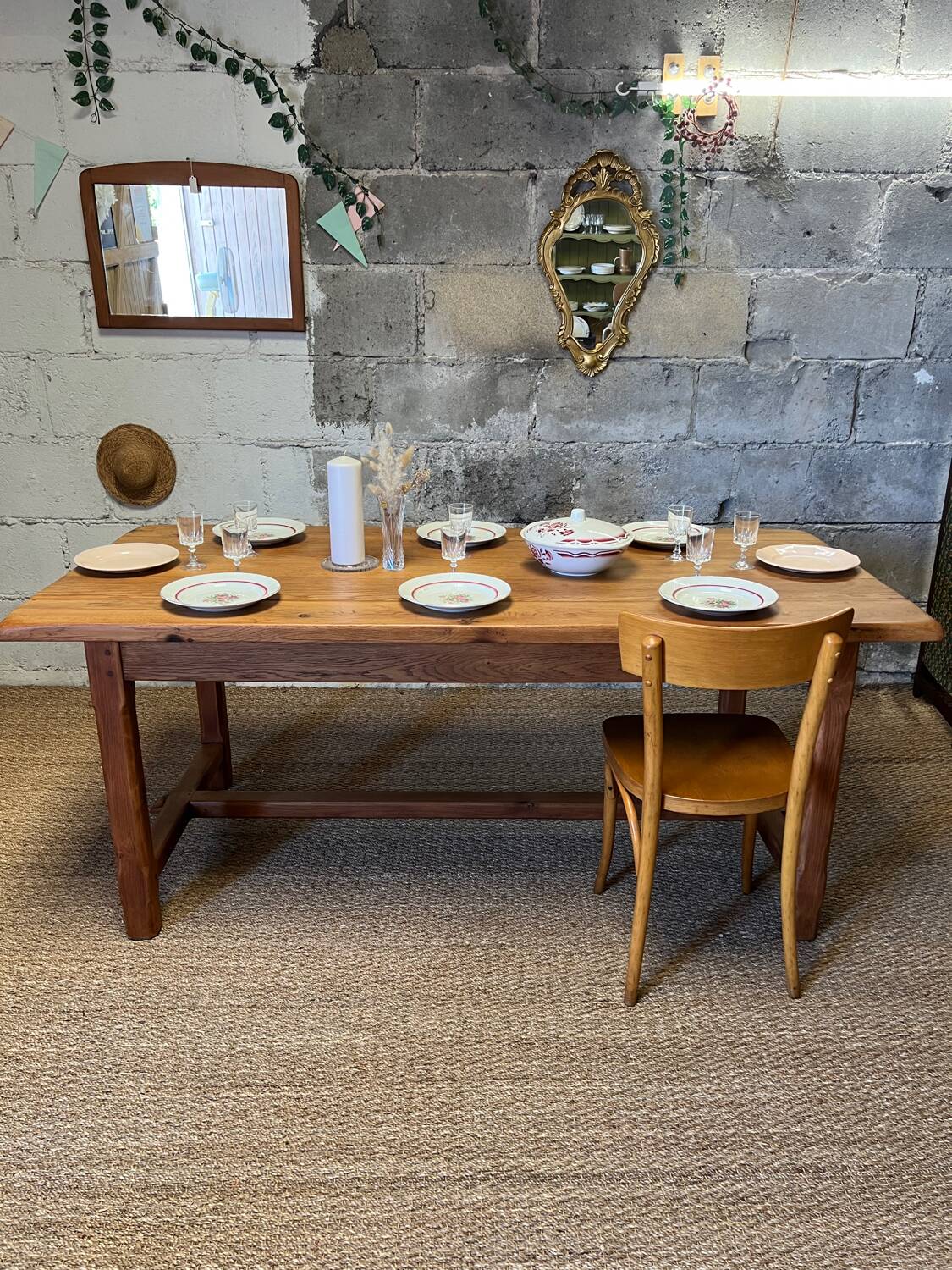 Solid oak farmhouse table