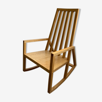 Rocking chair, vintage blond beech