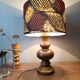 solid oak table lamp, chic ethnic wax lampshade