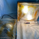 Pair of vintage Murano glass wall lights, Italian work, 70s