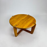 Mid Century Scandinavian Round Oak Coffee table, 1960s