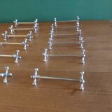 12 Christofle silver metal knife doors, pearl model