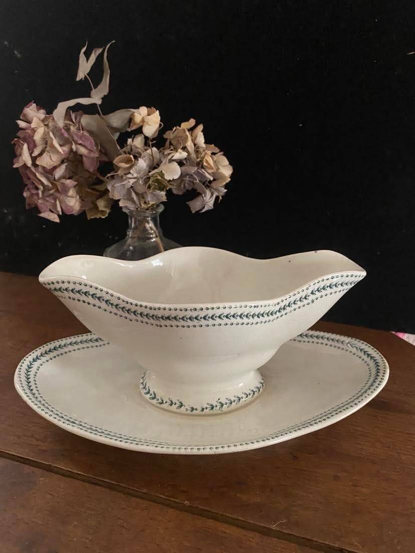 Ironstone sauce boat model Laurels.