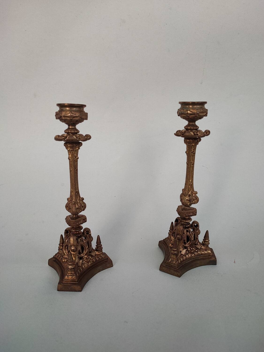 Paire de chandeliers en bronze