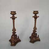 Paire de chandeliers en bronze