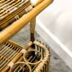 Vintage Italian rattan bar cart with bottle holder, 1970s