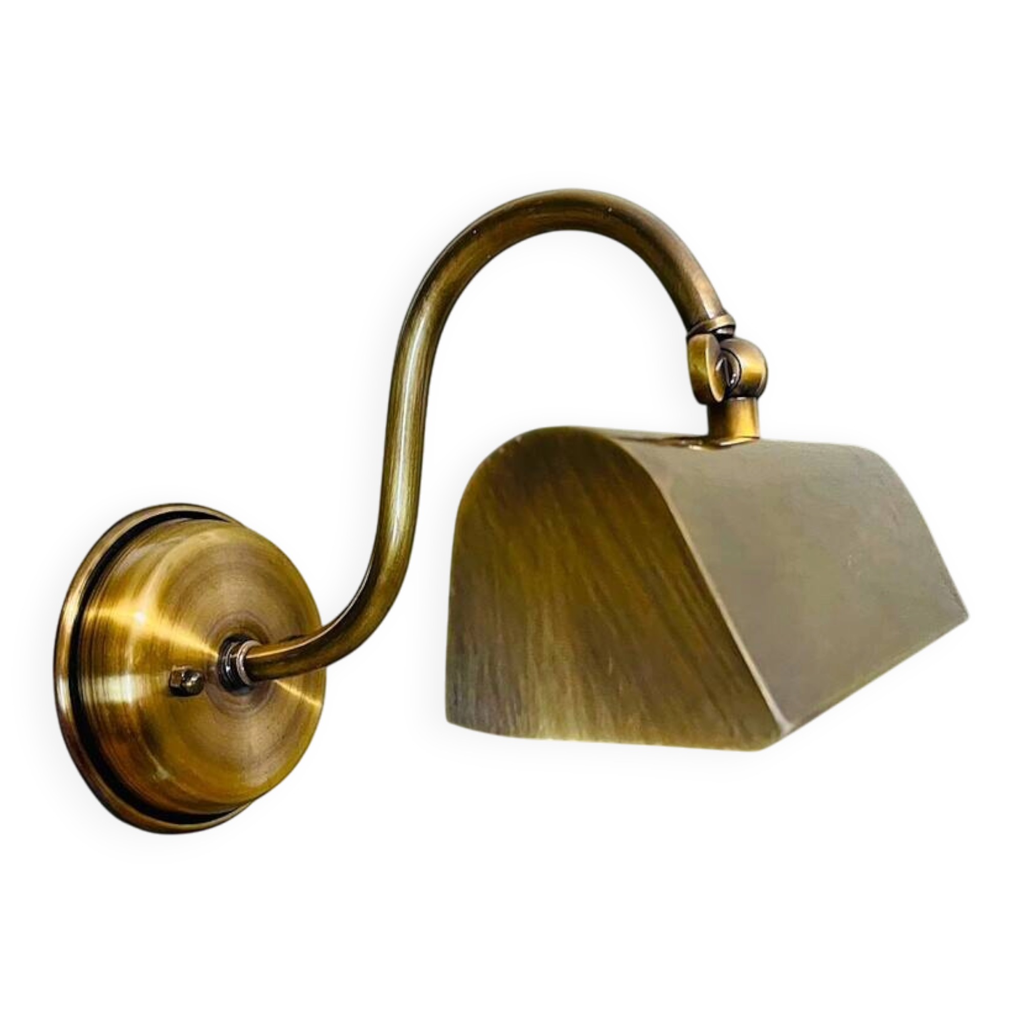 Industrial aged brass wall  picture light