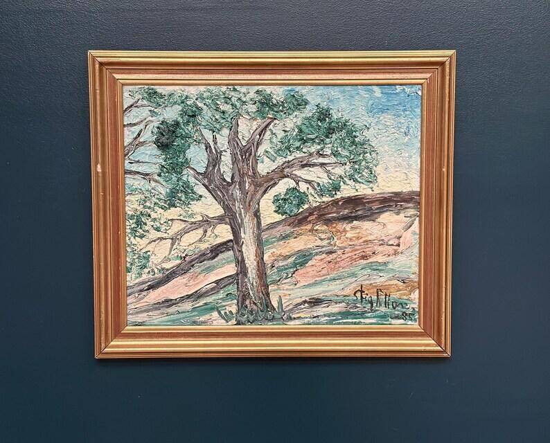 Original Swedish Oil on Canvas – “Tree” by Stig Allan