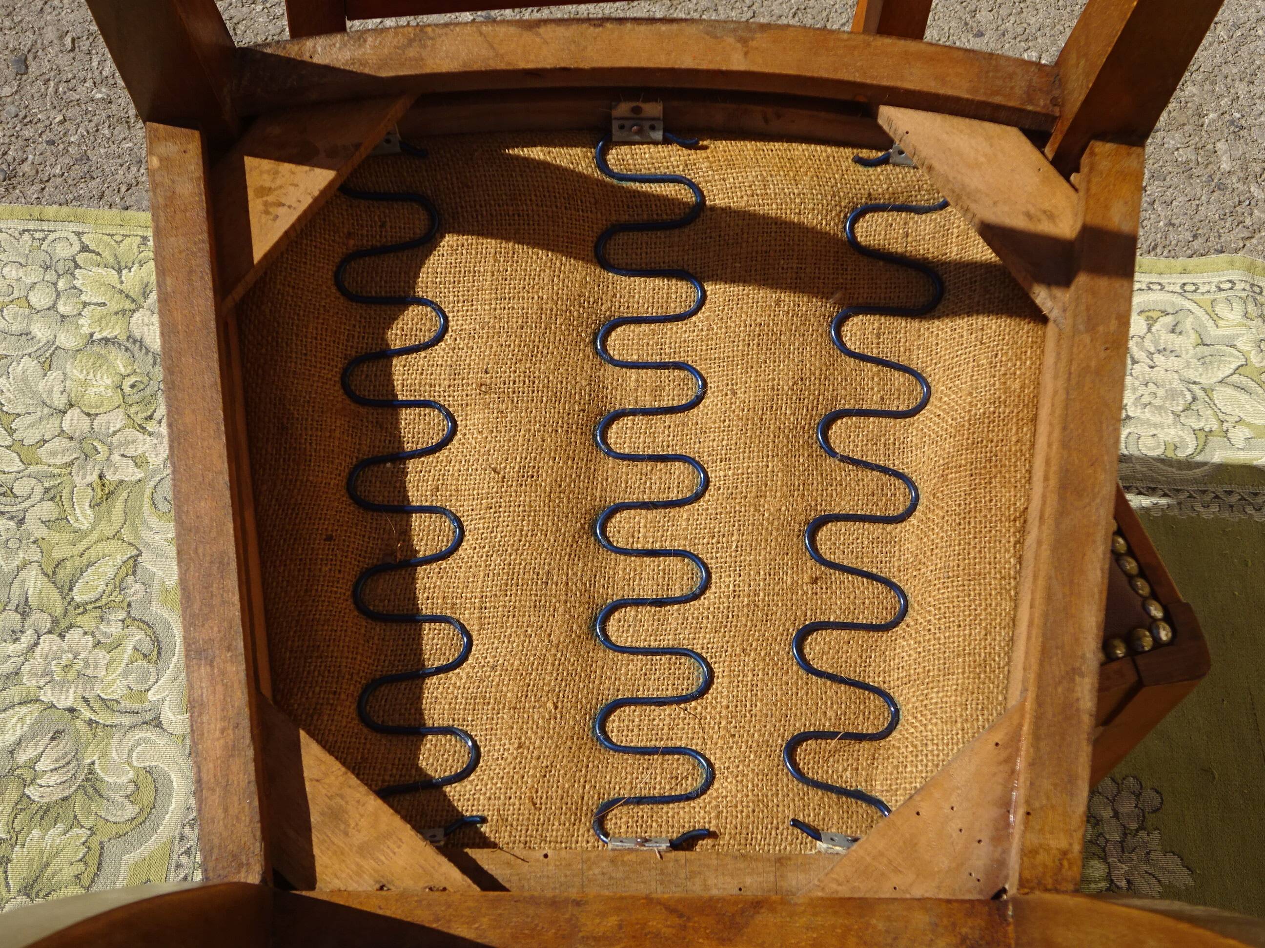Art Deco bridge chair and 2 matching chairs