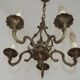Elegant French Antique Bronze 5 Light 3 Sided Cage Style Chandelier