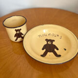 Vintage enameled sheet metal plate