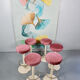 Midcentury design industrial barstools 'perfect pink'