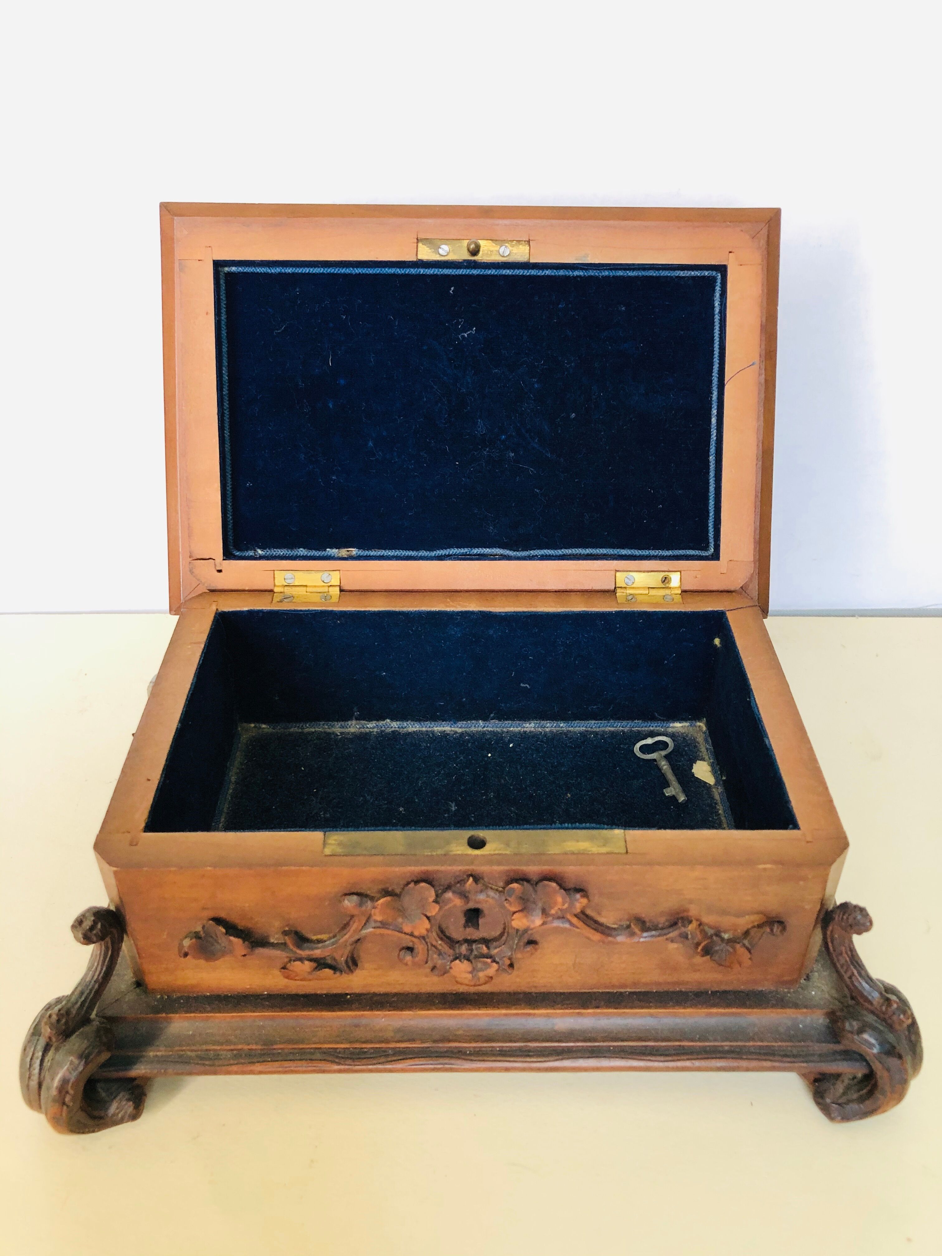 Ancient carved wooden box