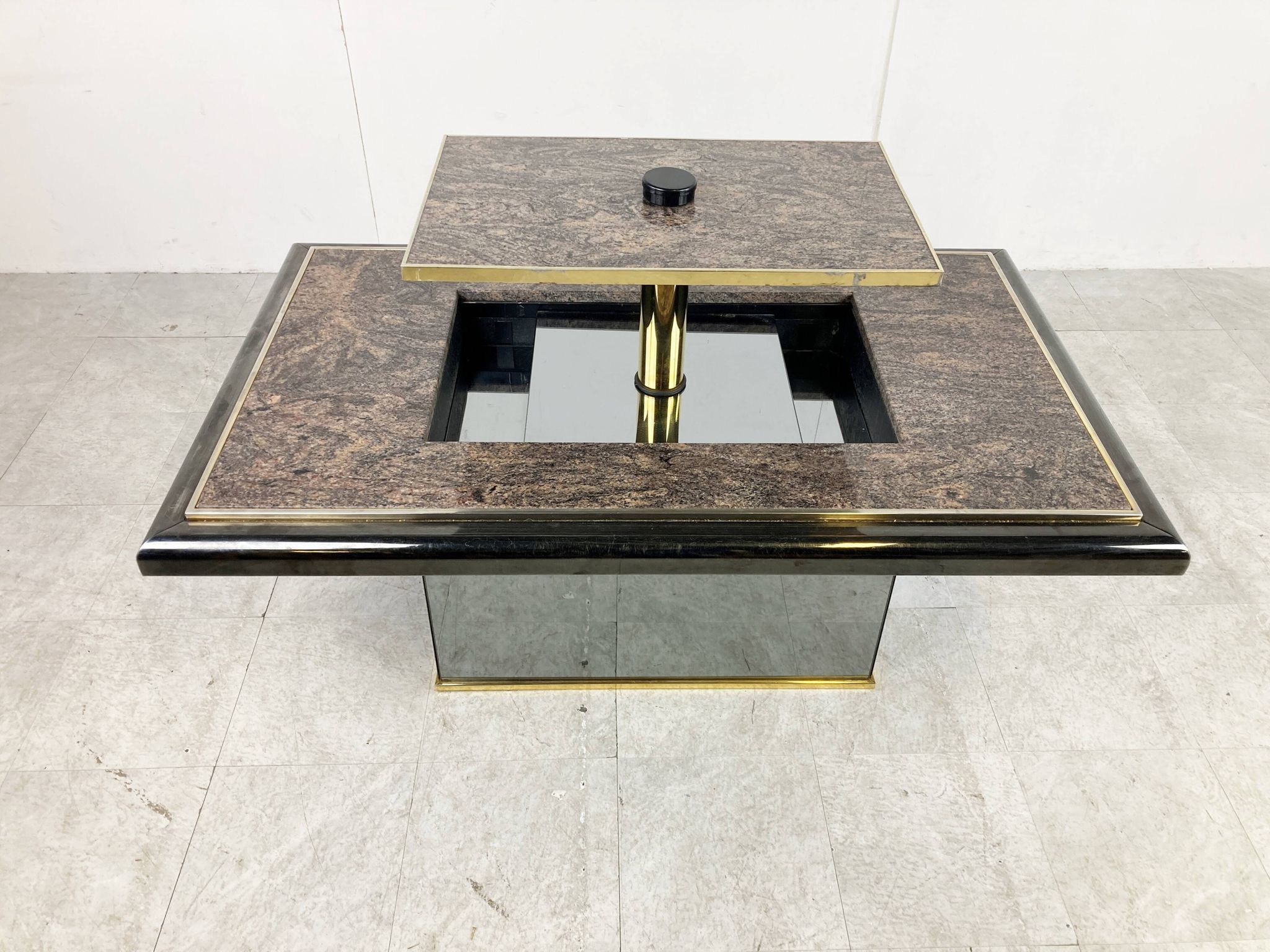 Vintage hidden bar coffee table by Fedam, 1980s