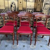 Suite of 6 english mahogany chairs 19th restored