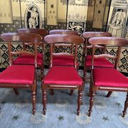 Suite of 6 english mahogany chairs 19th restored