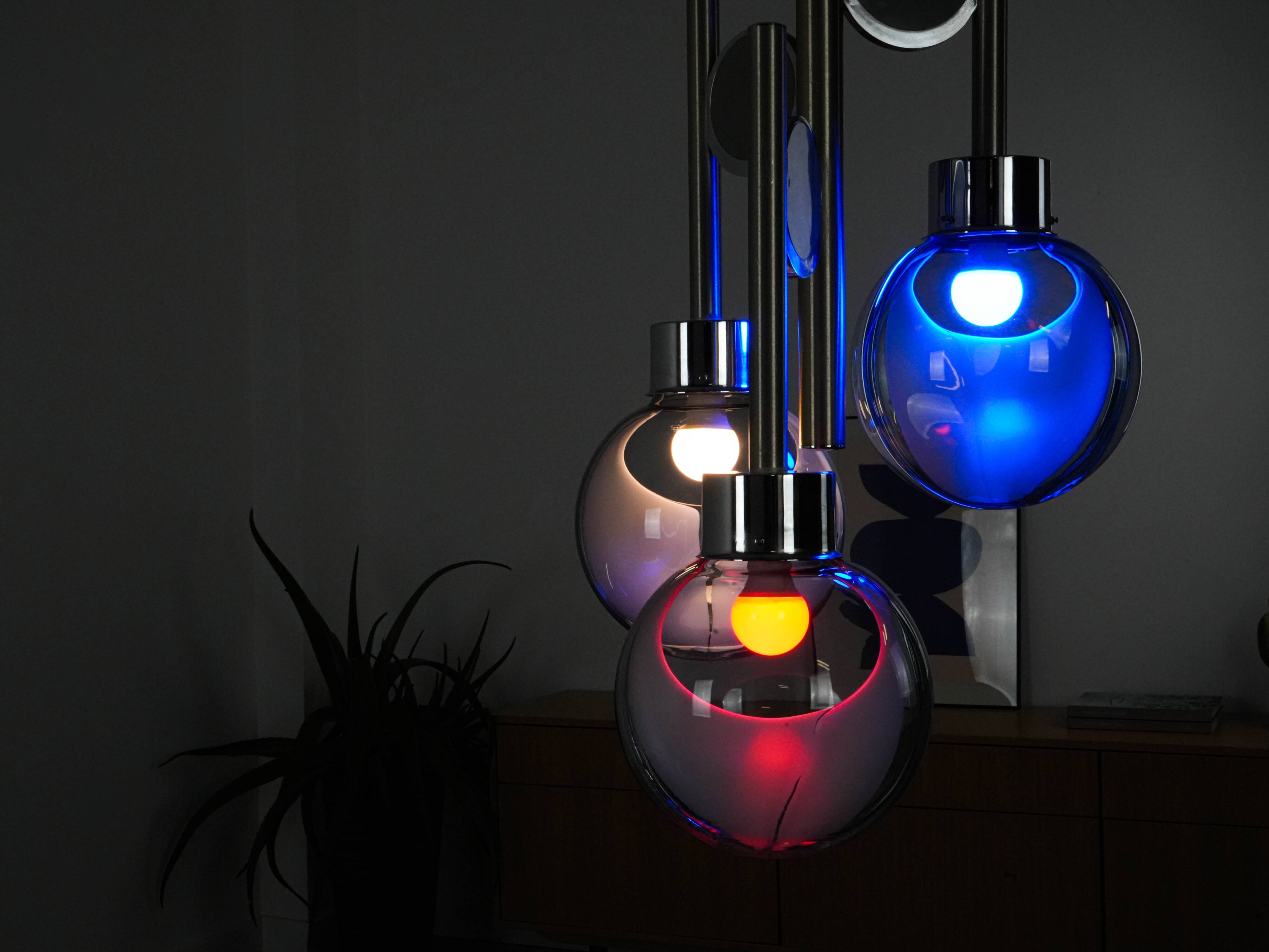 Space Age chandelier, Murano glass, 1970s, made in Italy