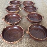 8 dishes in glazed terracotta